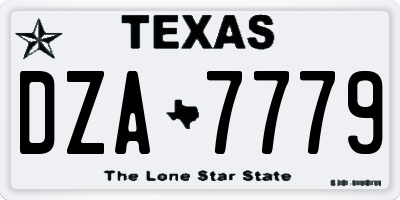 TX license plate DZA7779