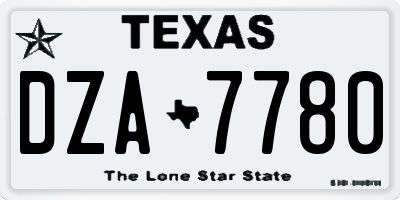TX license plate DZA7780