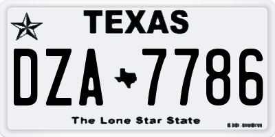 TX license plate DZA7786