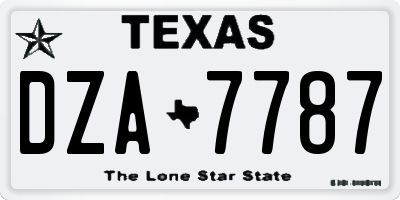 TX license plate DZA7787