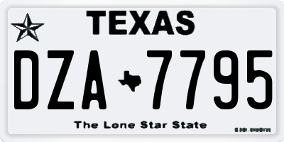 TX license plate DZA7795