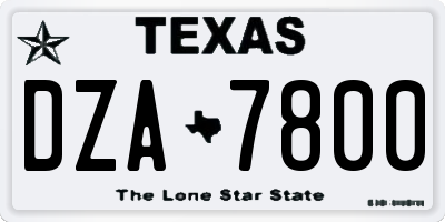 TX license plate DZA7800