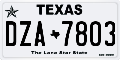 TX license plate DZA7803