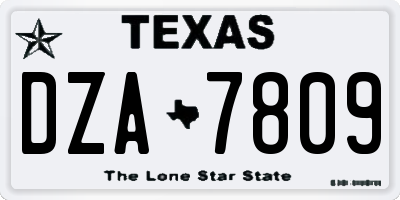 TX license plate DZA7809