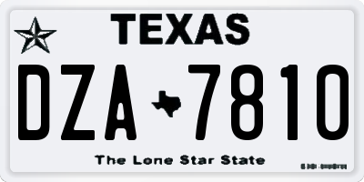 TX license plate DZA7810