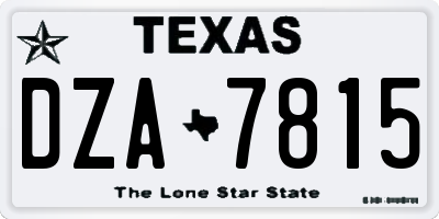 TX license plate DZA7815