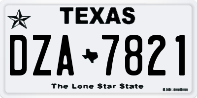 TX license plate DZA7821