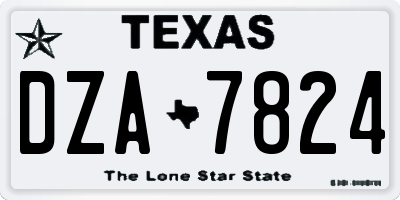 TX license plate DZA7824