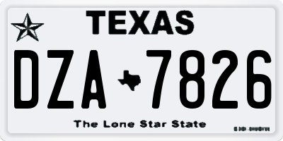 TX license plate DZA7826