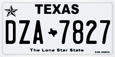 TX license plate DZA7827