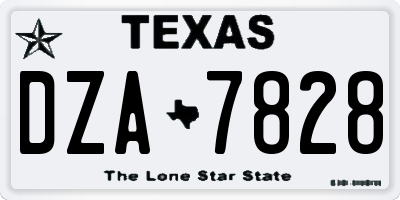 TX license plate DZA7828