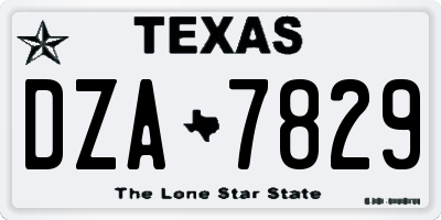 TX license plate DZA7829