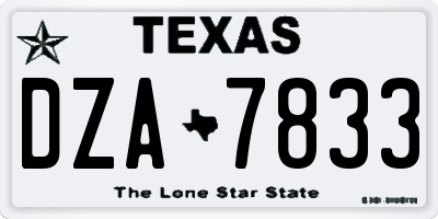 TX license plate DZA7833