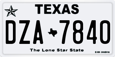 TX license plate DZA7840
