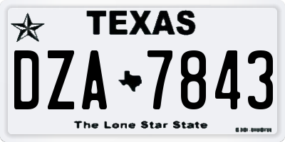 TX license plate DZA7843