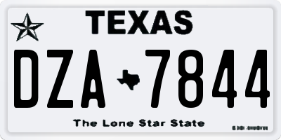 TX license plate DZA7844
