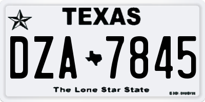 TX license plate DZA7845
