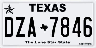 TX license plate DZA7846