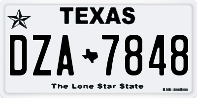 TX license plate DZA7848