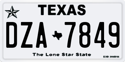 TX license plate DZA7849