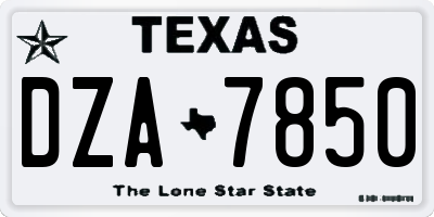 TX license plate DZA7850
