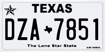 TX license plate DZA7851