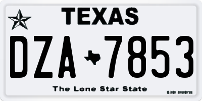 TX license plate DZA7853