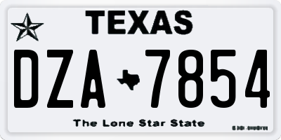 TX license plate DZA7854