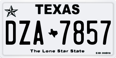 TX license plate DZA7857