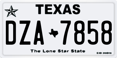 TX license plate DZA7858