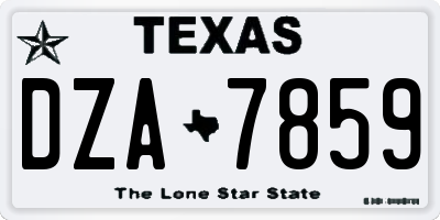TX license plate DZA7859