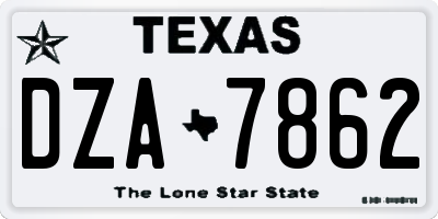 TX license plate DZA7862