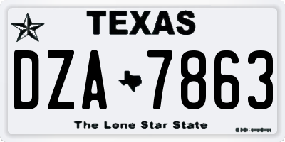 TX license plate DZA7863