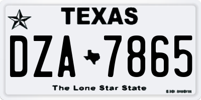 TX license plate DZA7865
