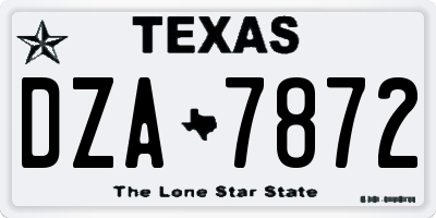 TX license plate DZA7872