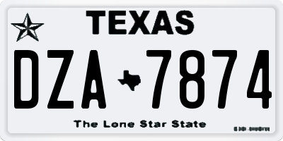 TX license plate DZA7874