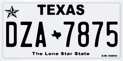 TX license plate DZA7875