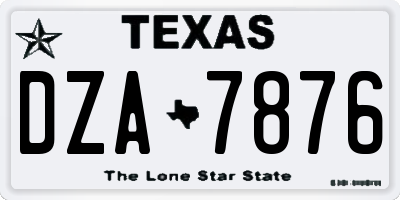 TX license plate DZA7876