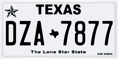 TX license plate DZA7877