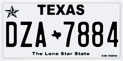 TX license plate DZA7884