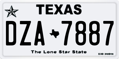 TX license plate DZA7887