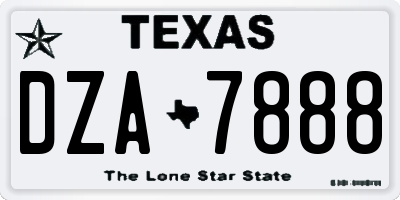 TX license plate DZA7888