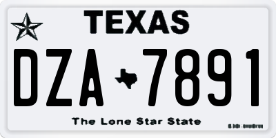 TX license plate DZA7891
