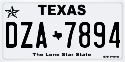 TX license plate DZA7894