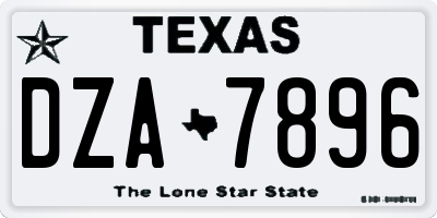TX license plate DZA7896