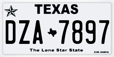 TX license plate DZA7897