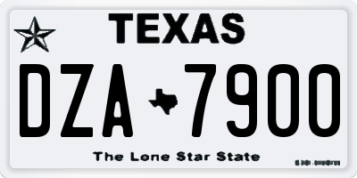 TX license plate DZA7900