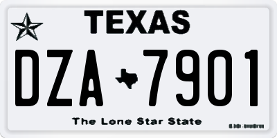 TX license plate DZA7901