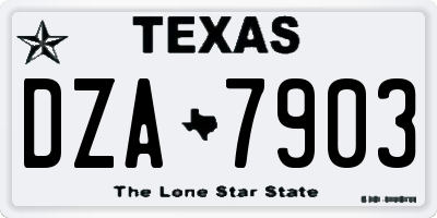 TX license plate DZA7903