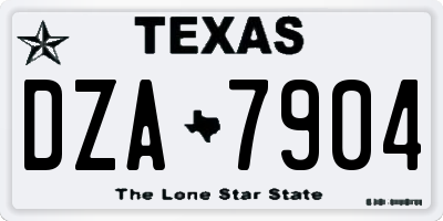 TX license plate DZA7904